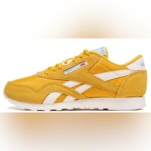 Reebok Yellow and White Athletic Shoes Retro Design